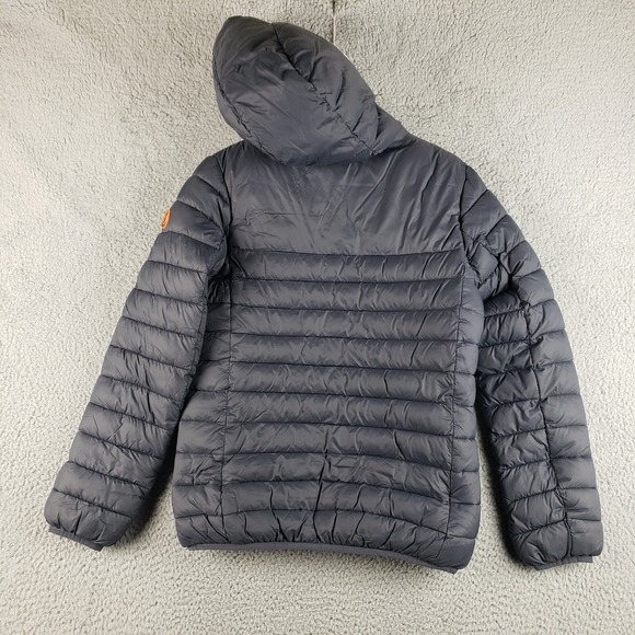Save The Duck Ultra Light Puffer Jacket Youth 14 Navy Blue Pockets Full Zip - Picture 5 of 8